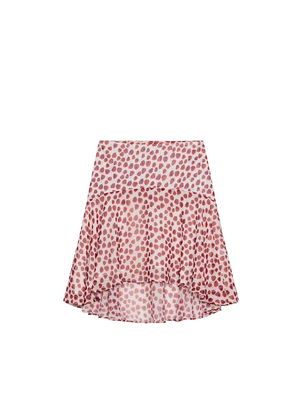 Zara Rose Dot High-Low Printed Skirt